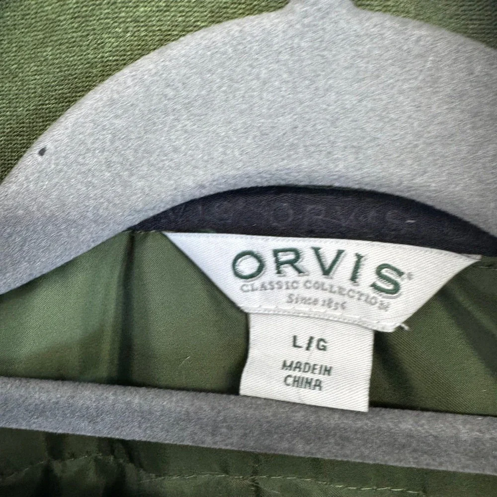 Orvis Classic Collection Mens Large Hybrid Quilted Full Zip Jacket Olive Green - Picture 5 of 7
